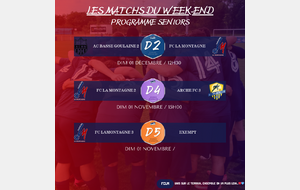 MATCHS DU WEEK-END DU 30-11/01-12