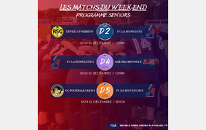 MATCHS DU WEEK-END DU 14-15/12