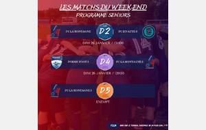 MATCHS DU WEEK-END DU 25-26/01