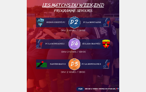 MATCHS DU WEEK-END DU 01-02/03