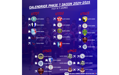 CALENDRIER JEUNES 2024-2025 PHASE 1