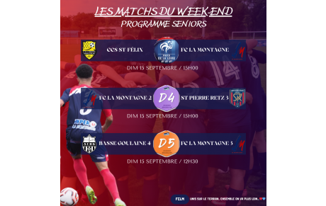 PROGRAMME DU WEEK-END DU 14-15/09