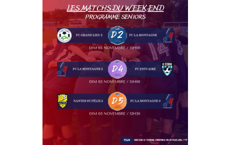 MATCHS DU WEEK-END 03-11