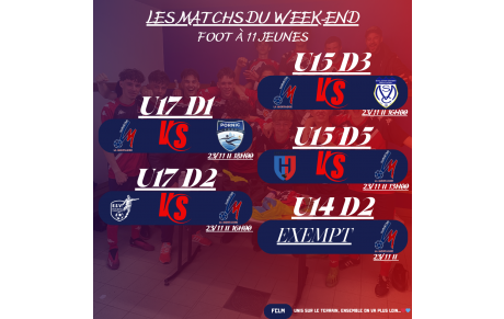 MATCHS DU WEEK-END DU 23-24/11