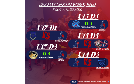 MATCHS DU WEEK-END DU 03-04/05