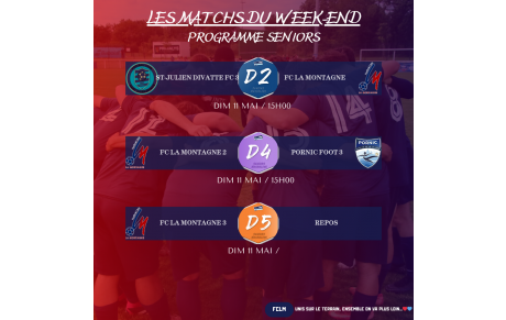 MATCHS DU WEEK-END DU 10-11/05