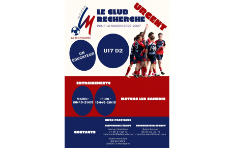 ‼️URGENT‼️ RECHERCHE COACH U17D2